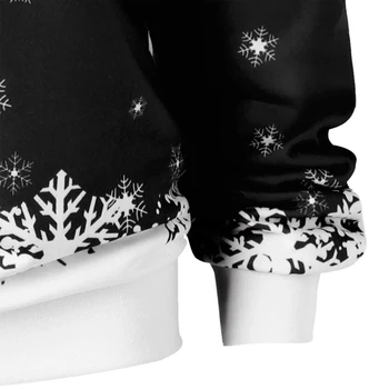 2018 Ugly Christmas Sweater Santa Claus Tryckt Lös Snöflinga Tröja Unisex Tröja Till Hösten Vintern Toppar Xmas Kläder
