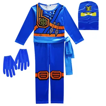 2020 NINJAGO Roll cosplay Kostym för Halloween Pojkar Flickor Jumpsuit Ställa Ninja Halloween Jul rolig Fest kläder för pojke