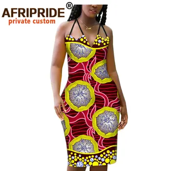 2020 sommaren afrikanska grimma bodycon pencil klänning för kvinnor AFRIPRIDE skräddarsydda knälång kvinnor batik bomull klänning A1925003