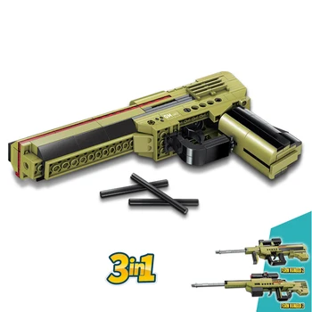 202pcs Militära ww2 Swat byggstenar Desert Eagle pistol Gun Tegel Sniper Gevär Med Kulor Modell Technic Leksaker för Pojke Eller