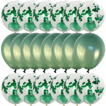 20st Krom Metall Latex Ballonger Gröna Ballonger till 