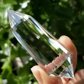 24Sided Naturliga Tydlig Dubbel Avslutas Vogel Inspirerad Crystal Wand