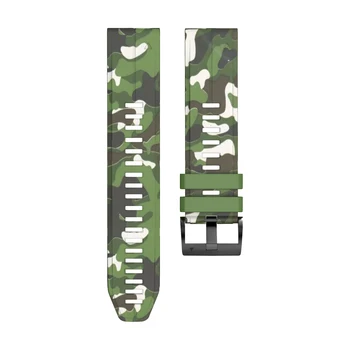 26mm Kamouflage snabbkoppling Titta på Bandet easy fit Strap för Garmin Fenix 3HR 5X)/5X Plus/6X 6X Pro Silikon armband tillbehör
