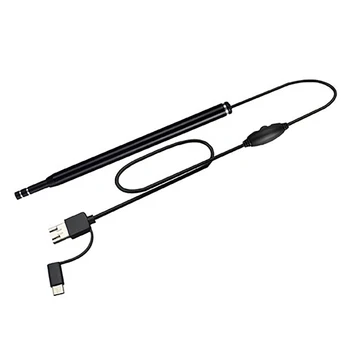 3 i 1 Multifunktionella USB-Ear-Rengöring av Endoskop med Mini-Kamera med HD-Verktyget för Borttagning av Öronvax