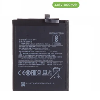 4000 mAh-Batteriet BN47 för Xiaomi Mi A2 Lite Redmi 6 Pro Hög Kvalitet Ersätter Bateria Uppladdningsbara Batterier