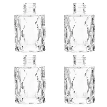 4st 50ml Vintage Glas Diffusor Transparent Glas Parfym Flaskor Påfyllningsbara Diffusor Kosmetika Behållare Utan Mössa