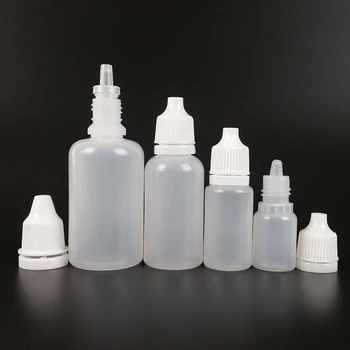 500pcs/del 5 ml 10 ml 15 ml 20ml 30ml Dropper Flaskor PE material Tomma Plast Squeezable Öga Flytande droppflaska