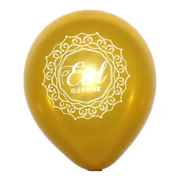 50st 10tums Guld Eid Mubarak Latex Ballonger Ramadan Kareem Ballong Glad Eid Dag Muslimska högtiden Dekoration Ramadan Leveranser