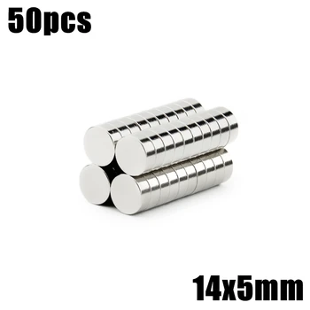 50st 14x5mm Super Kraftfull Stark Bulk Små Runda NdFeB Neodym-Skiva Magneter Dia 14mm x 5mm N35 Sällsynta jordartsmetaller NdFeB Magnet