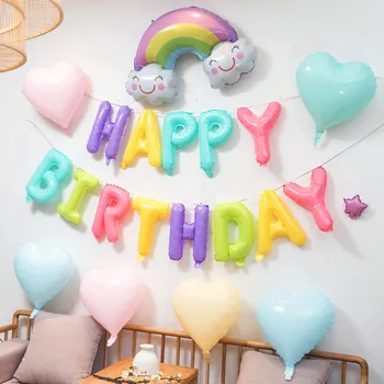 50st 18 tums Macarons Färg Pastell Godis Folie Ballonger Hjärtat Stjärniga Helium Baloons För Födelsedagsfest Bröllop Dekoration Barn Leksaker