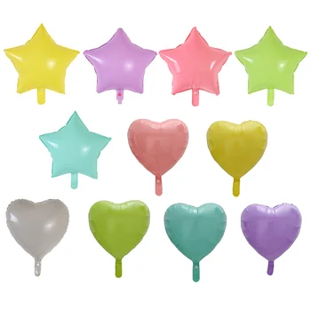 50st 18 tums Macarons Färg Pastell Godis Folie Ballonger Hjärtat Stjärniga Helium Baloons För Födelsedagsfest Bröllop Dekoration Barn Leksaker