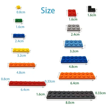 60ST/mycket byggstenar DIY Hög 1+2 Prickar 16Color Tegel Storlek Kompatibel Med lego DIY barn Pedagogiska Leksaker för barn