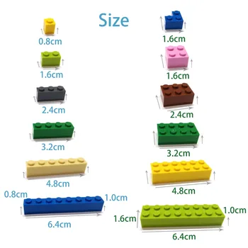 60ST/mycket byggstenar DIY Hög 1+2 Prickar 16Color Tegel Storlek Kompatibel Med lego DIY barn Pedagogiska Leksaker för barn