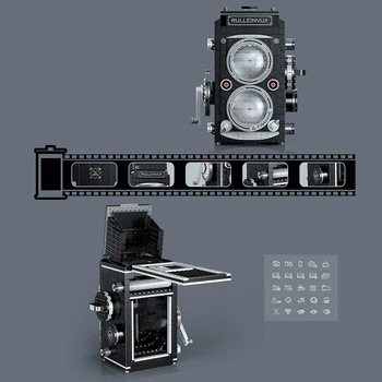 622Pcs Retro SLR-Kamera Modell Digital Kamera byggstenar DIY Byggsats För Barn Pedagogiska Leksaker Födelsedagspresent