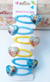 6st Disney tecknade barn hår klipp Frysta huvud rep flicka födelsedagspresent Elsa docka tillbehör använd gummiband kosmetiska