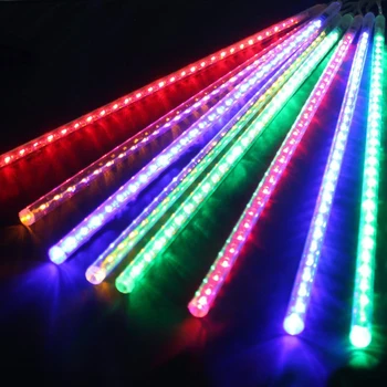 8 Tuber Vattentät Meteor Dusch Regn LEDDE String Lights Jul Dekorationer för Hemmet Gargen Träd Fairy Llighting 30 cm 50 cm