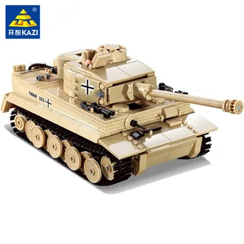995Pcs Militära tyska King Tiger Tank Kanon Leksak byggstenar Sätter Soldater DIY Tegel Pedagogiska Leksaker för Barn