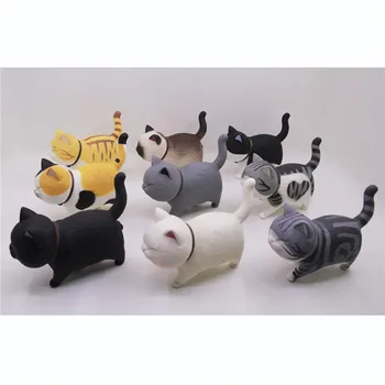 9pcs Vogue ACTOYS Söt Katt Kina Tecknad Anime Bell Katt 10cm Härlig Figur Figur Leksaker