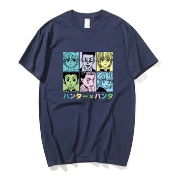 Anime Hunter X Hunter T-Shirt För Män Bomull Awesome Tshirt O - Neck Short Sleeved Hisoka Morow T-Shirt HxH Tee Harajuku Streetswear