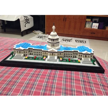 Balody världsberömd Arkitektur Capitol Building Blocks 3D-Modell Tegel DIY Mini Diamant Block att Bygga Leksak för Barn Pojkar