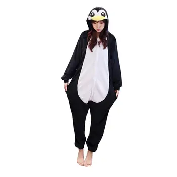 Barn Halloween Kostymer Tecknade Djur Pingvin Söt Outfit Flanell Speciell Fest Pojke Flicka Onesie Pyjamas Passar