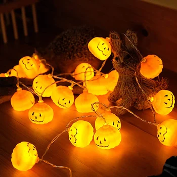 Batteridriven Halloween Pumpa led string lights Halloween Holiday julfest Trädgård Dekoration Lyktor Strip Ljus
