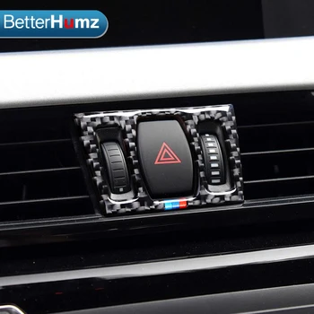 BetterHumz bilens inredning Kolfiber Mitt luftkonditioneringen Utlopp Utlopp Ram bil klistermärken För BMW F48 X1 2016-2018 Bil Styling