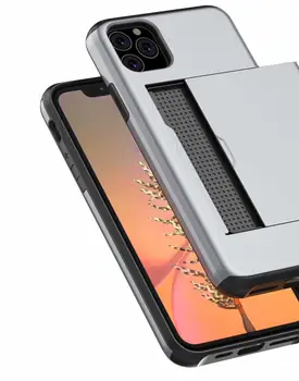 Bild Kreditkort Kortplats Plånbok Phone Case För iphone 11ProMax Rustning TPU Stötsäker Capa För iPhone 7 8 Plus X XR XSMAX telefonen fall