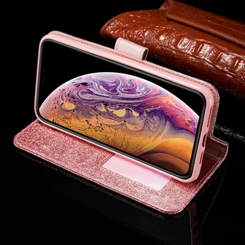 Bling Diamond Flip Case För iPhone 11 Pro Max 7 Plus 6 8 6S XS X XR 8Plus iPhone11 SE 2020 Läder Plånbok Glitter Telefonen Fall