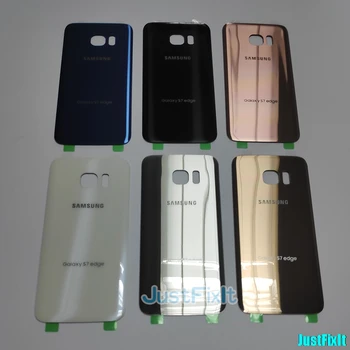 Byt ut Batteriet Cover Till SAMSUNG Galaxy S7 kanten G930A G930F G935F G935A Tillbaka batteriluckan Dörr Bak Glas Bostäder Fall