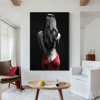 Canvas Tavlor Moderna Halv Nakna Kvinnor Sexiga Nakna Affischer och Utskrifter Vägg Konst Bilder för att Leva Cuadros Rum heminredning