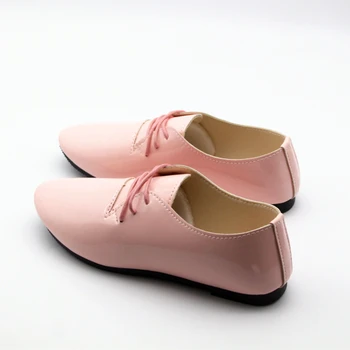 Cresfimix zapatos de mujer kvinnor söt rosa pu läder punkt tå platta skor dam casual street lägenheter kvinnliga cool & leisure skor