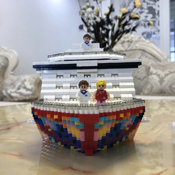 Den Lyxiga Kryssningsfartyg Fartyget Stor Båt 3D-Modell 4950pcs DIY Diamond Mini Bygga Små Block, Tegel Leksak för Barn, inga Box