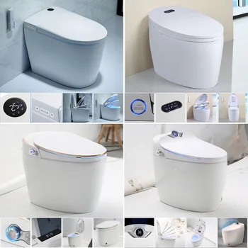 FOHEEL Ett Stycke Intelligent Toalett Smart Toalett WC Avlånga Fjärrstyrd Toalett Integrerad Automatisk