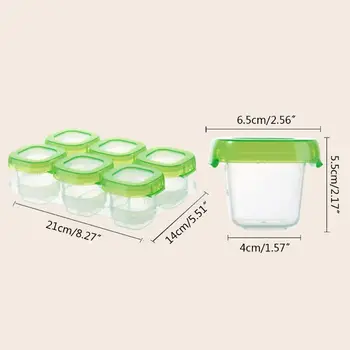 Fri Frakt 6 St Baby Plast Behållare För Livsmedel Mini Avvänjning Frysning Krukor, Lådor Frys Förvaringsbox