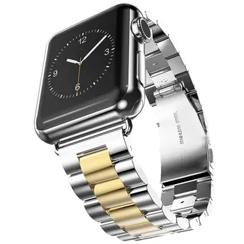 För Apple Titta på nya Band 42mm Svart Guld Rostfritt Stål Armband Spänne Rem Klipp Adapter för Apple-Klocka Band 38mm för att Titta på