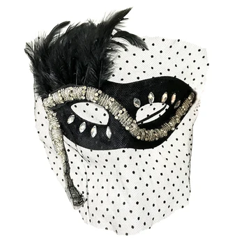 Gotiska Mousserande Venetianska Maskerad Fest Eye Mask Dot Slöja Masker Tillbehör Som Handgjorda Unika Costomes