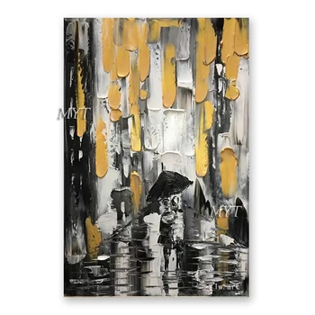 Handmålade Abstrakt Ny Tung Texturerat Akryl Målningar som Konstverk utan ram Fri Frakt Väggen Duk Konst För heminredning