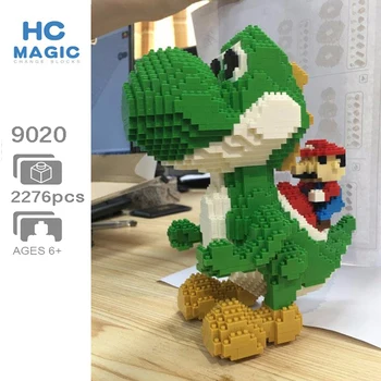 HC Magic Block Stor storlek Yoshi Mini Block Mario Micro block Anime DIY Bygga Leksaker Juguetes Auktion Modell leksak Barnen Presenter 9020