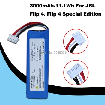Hög Kvalitet Batteri GSP872693 01 3.7 V och 3000mAh/11.1 Wh Batteri för JBL Flip 4, Flip 4 Special Edition