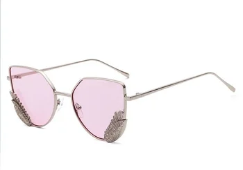 IMAKEFASHION änglavingar Cat Eye Solglasögon för Män och Kvinnor Unik Design Lyxiga, Eleganta Solglasögon Anti UV400 JWW267