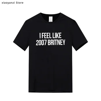 Jag känner 2007 Britney Brev Ut män T-tröja i Bomull Casual Rolig Skjorta För kvinnor unisex Vit Top Tee Hipster euu70235