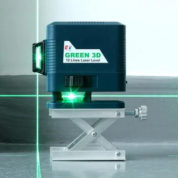 KaiTian 12 Linjer 3D-Laser Nivå Stativ självnivellerande 360 Horisontell&Vertikal Kraftfulla Gröna 3D-Linje Nivåer Nivel Laser Mottagare