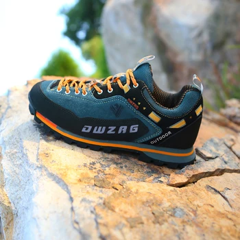 Klockan nio Nya Offentlig Män vandringsskor Andningsförmåga Vattentät Manliga Vandring Sneakers Kvalitet halksäker Klättring Skor