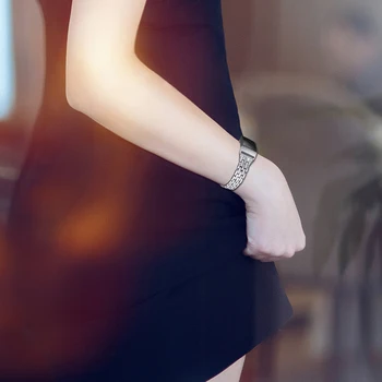 Kvinnor mode elegant Rostfritt stål armband För Fitbit charge4 Med rhinestone Band för Fitbit en Avgift på 4 klockarmband Tillbehör