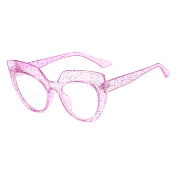 Kvinnor Solglasögon Cat Eye Tydliga bågar Vintage Cateye Solglasögon Gradiet Retro solglasögon Leopard Goggle Gafas de sol