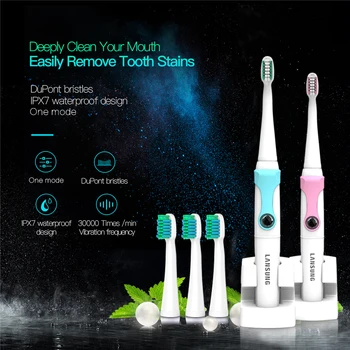 Lansung elektrisk tandborste sonic ultraljud tandborste oral care sonisk Tandborste automatisk borsta tandbleknings Tandborste 5