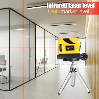 Laser Instrument 360 graders Punkt/Linje/Över/Vertikal Infraröd Laser nivåmätare 500 nm Laser Nivå Mark Instrument Verktyg