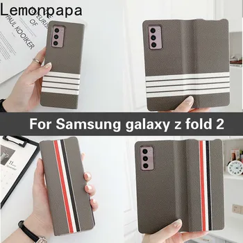 Lyxigt Läder Flip-Telefon Fallet Wallet Case för Samsung Galaxy Z-Fold 2 5G Fall-Fullt Skyddande skal för Galaxy Z-Fold 2 Mål