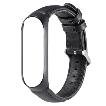 Läder Armband Av Metall Soft Strap Unisex Smart Armband Titta På Bärbara Tillbehör Sport Ersättning För Xiaomi Mi-Band 4